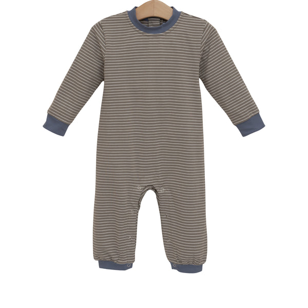 Miller Romper- Beige Stripe/Blue
