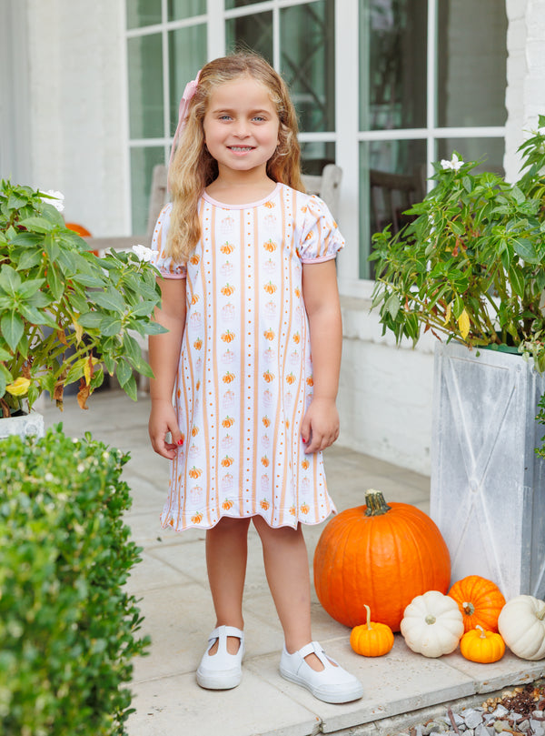Pumpkin Patch Scalloped Dress