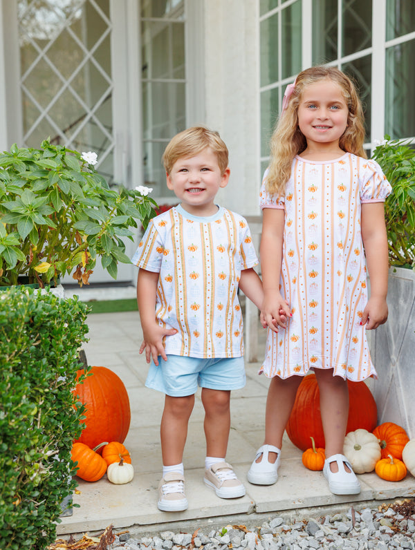 Pumpkin Patch Scalloped Dress