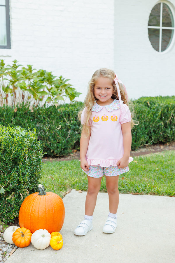 Pumpkin Floral Short Set