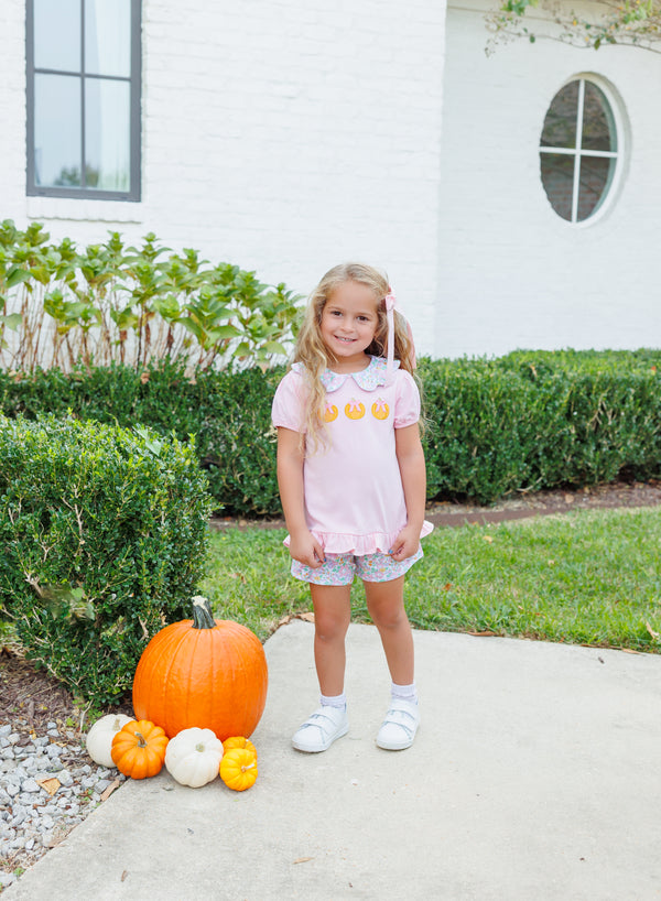 Pumpkin Floral Short Set