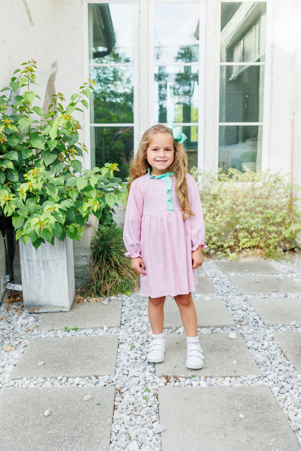 Scarlett Dress- Light Pink Stripe/Mint