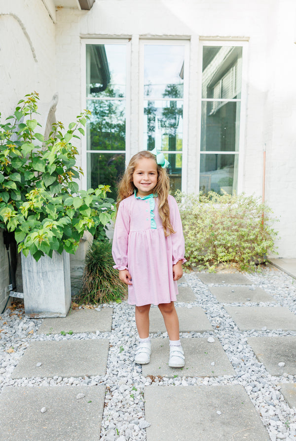 Scarlett Dress- Light Pink Stripe/Mint