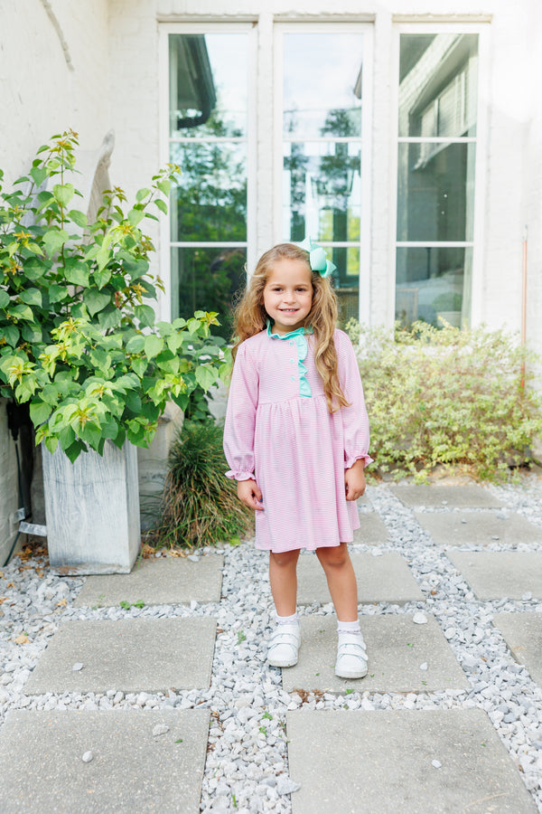 Scarlett Dress- Light Pink Stripe/Mint