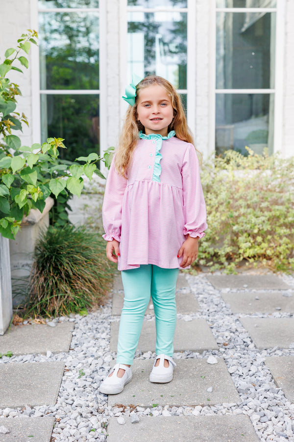 Scarlett Pant Set- Light Pink Stripe/Mint