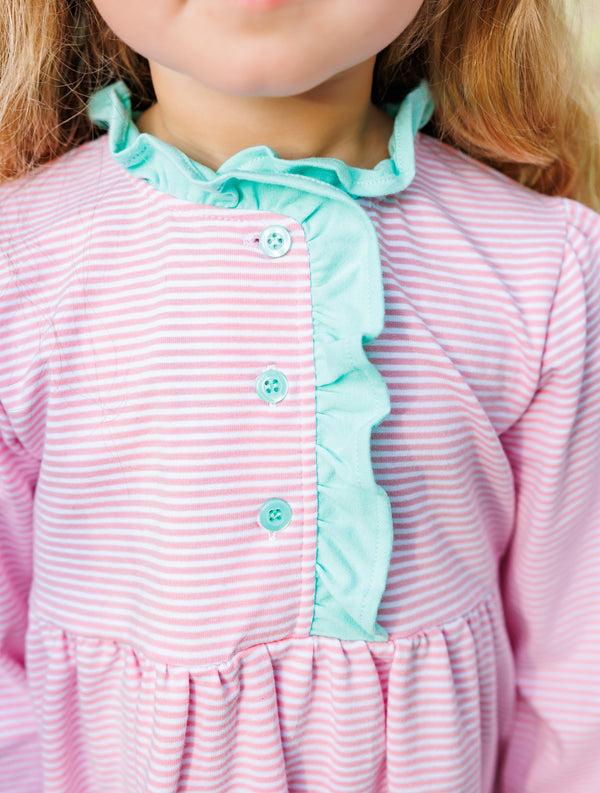 Scarlett Pant Set- Light Pink Stripe/Mint