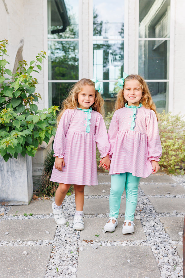 Scarlett Dress- Light Pink Stripe/Mint