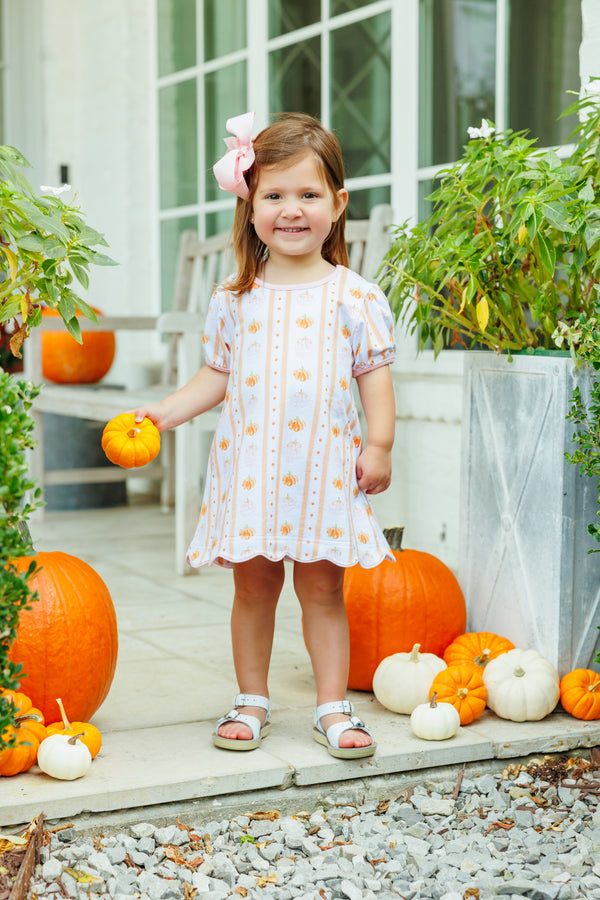 Pumpkin Patch Scalloped Dress