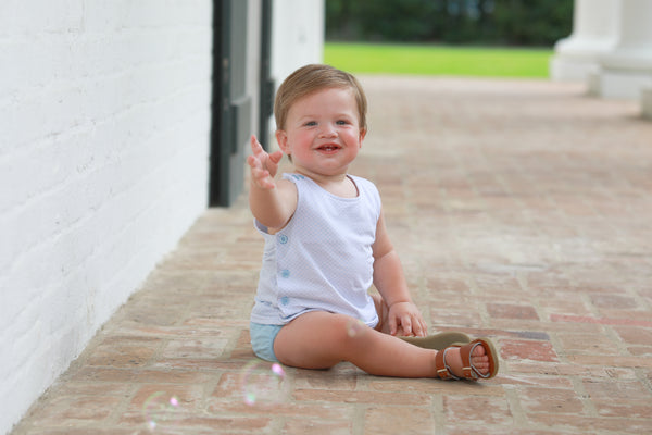 Shepherd Diaper Set- Light Blue Bitty Dot