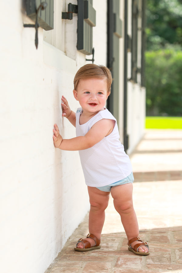 Shepherd Diaper Set- Light Blue Bitty Dot