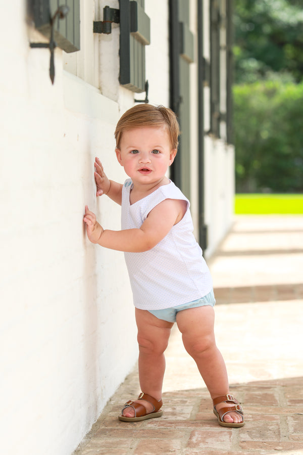 Shepherd Diaper Set- Light Blue Bitty Dot
