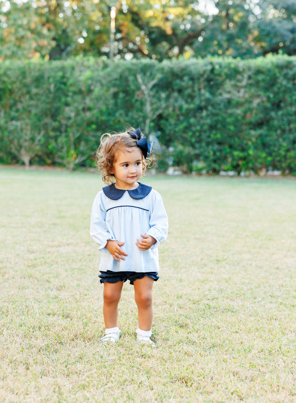 Katherine Bloomer Set- Light Blue Stripe/Navy