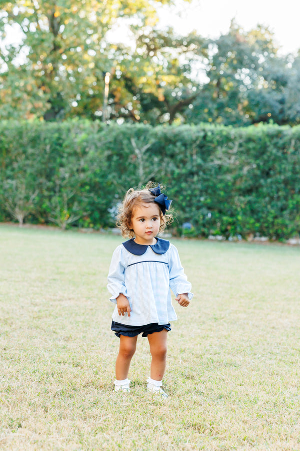 Katherine Bloomer Set- Light Blue Stripe/Navy