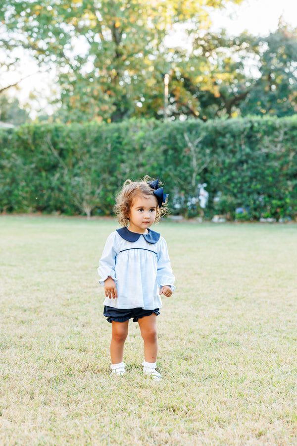 Katherine Bloomer Set- Light Blue Stripe/Navy