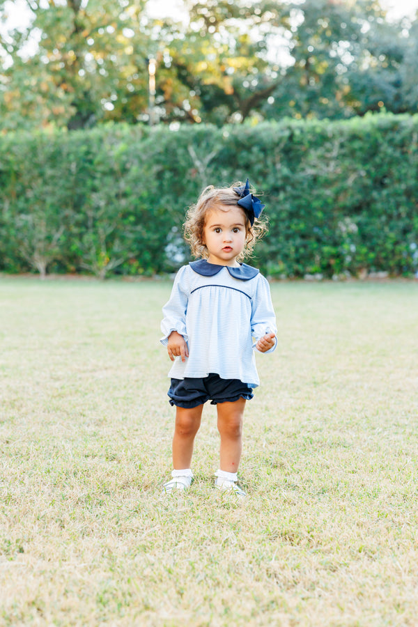 Katherine Bloomer Set- Light Blue Stripe/Navy