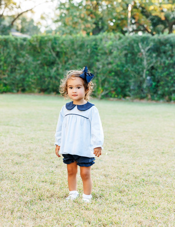 Katherine Bloomer Set- Light Blue Stripe/Navy