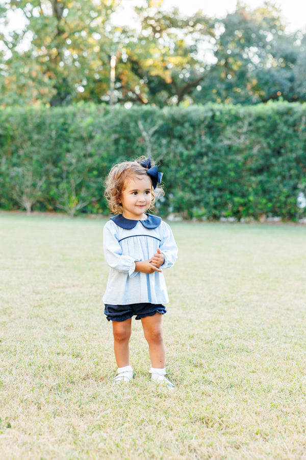 Katherine Bloomer Set- Light Blue Stripe/Navy