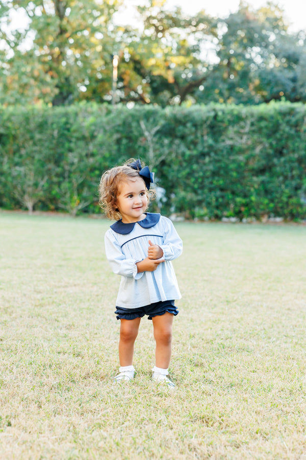 Katherine Bloomer Set- Light Blue Stripe/Navy