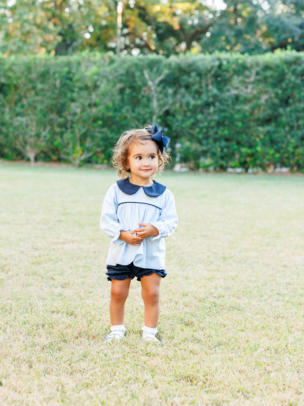 Katherine Bloomer Set- Light Blue Stripe/Navy