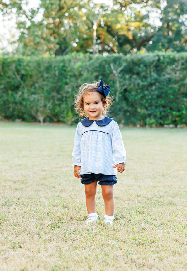 Katherine Bloomer Set- Light Blue Stripe/Navy