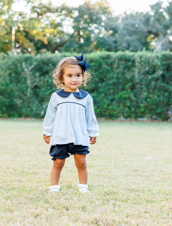 Katherine Bloomer Set- Light Blue Stripe/Navy