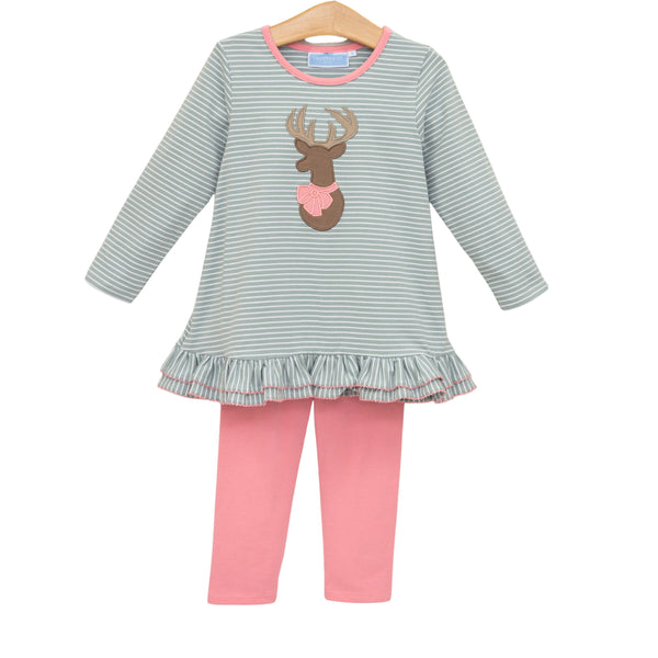 Deer Ruffle Pant Set