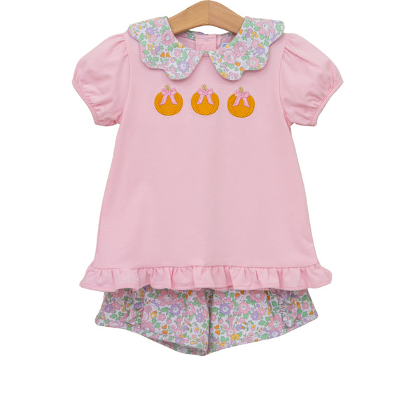 Pumpkin Floral Short Set