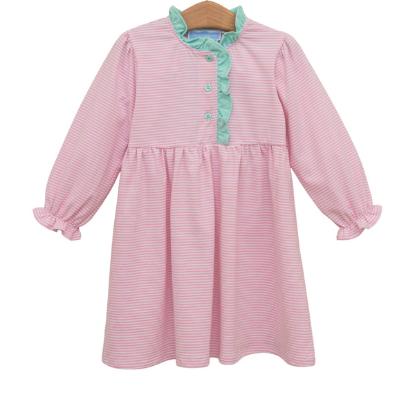 Scarlett Dress- Light Pink Stripe/Mint