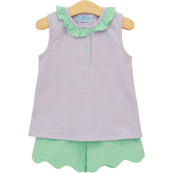 Nora Short Set- Lavender Stripe/Mint