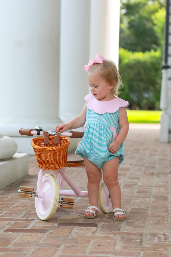 Penelope Bubble- Mint Stripe/Light Pink