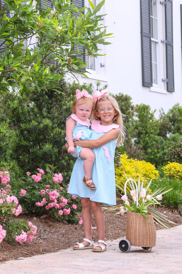 Penelope Dress- Mint Stripe/Light Pink