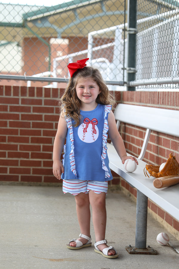 Play Ball Ruffle Short Set