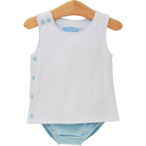 Shepherd Diaper Set- Light Blue Bitty Dot