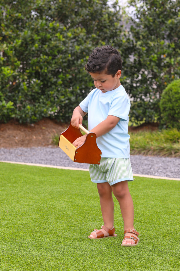 Thomas Short Set- Green Stripe/Light Blue